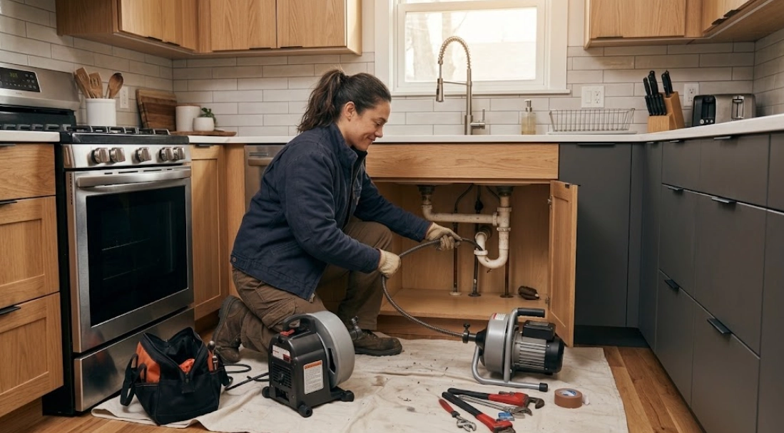 Kitchen sink drain cleaning Throgs Neck Bronx motorized mechanical snaking and pipe clearing